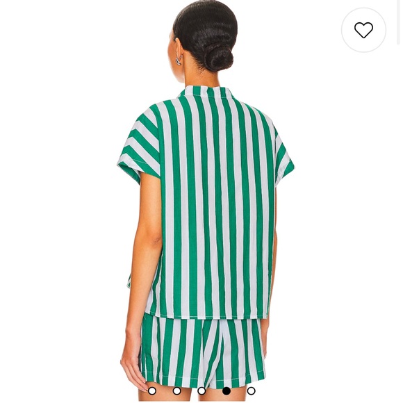 NWT Sundry set (2 piece) CANDY STRIPED POPOVER TOP & EASY Short Set xs - Picture 7 of 13